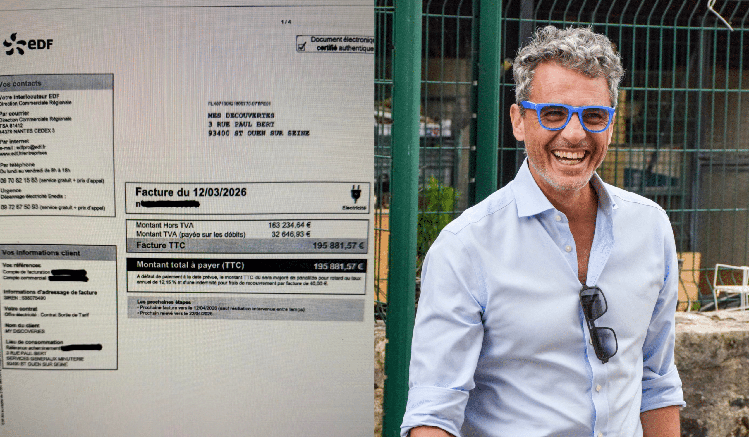 Julien Cohen (Affaire Conclue) : il reçoit une facture EDF hallucinante de 196 000 € !