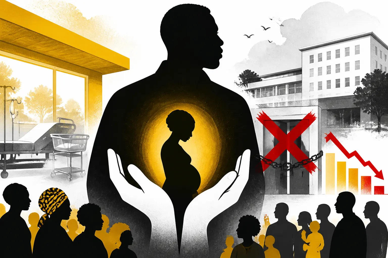 Illustration editoriale pour Omar Sy engagé pour sauver la maternité de Trappes