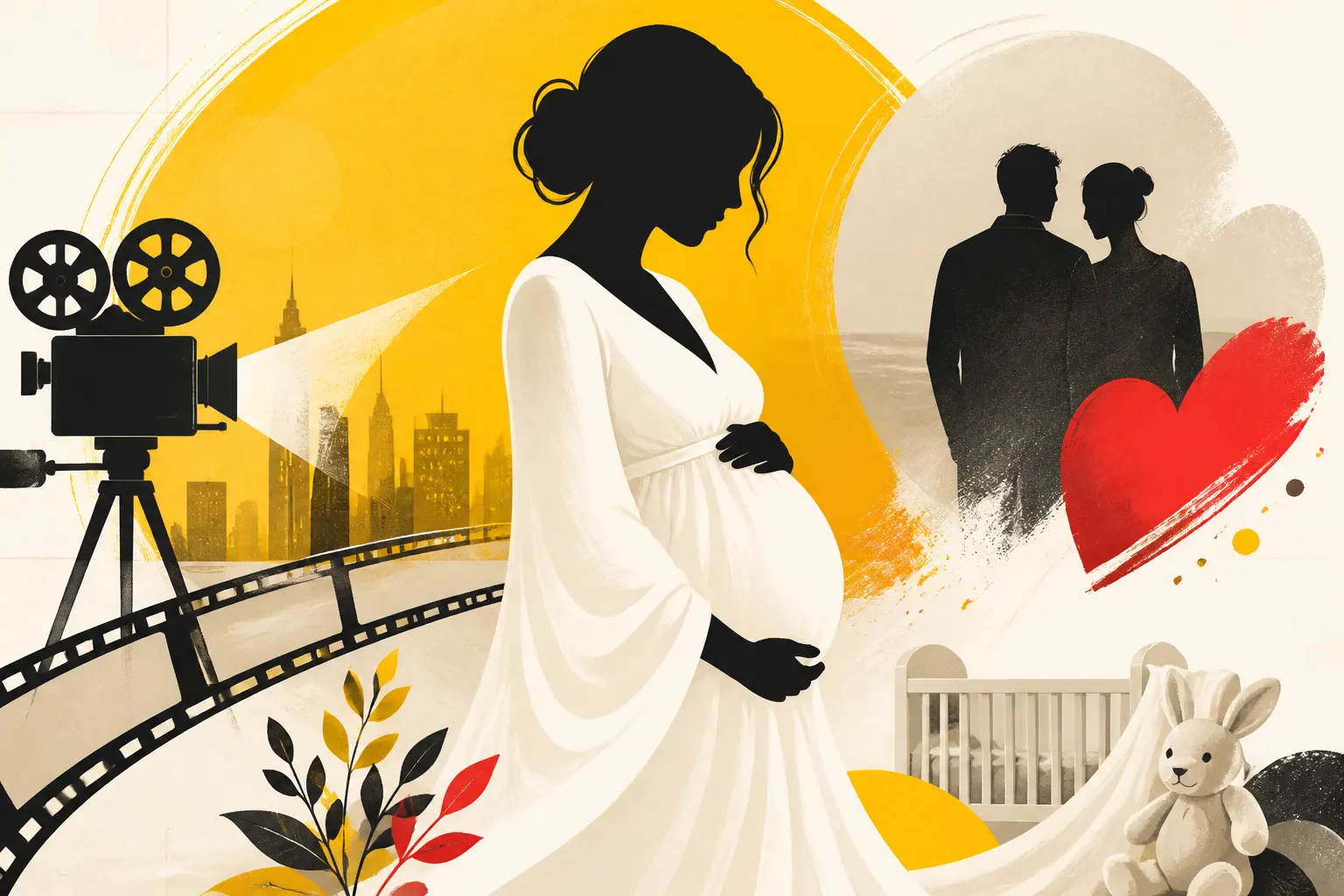 Illustration editoriale pour Anne Hathaway annonce être enceinte de son troisième enfant à 43 ans