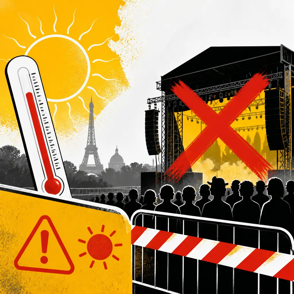 Illustration editoriale pour Gims, Héléna, Orelsan : Solidays annulé pour raisons de sécurité liées à la canicule