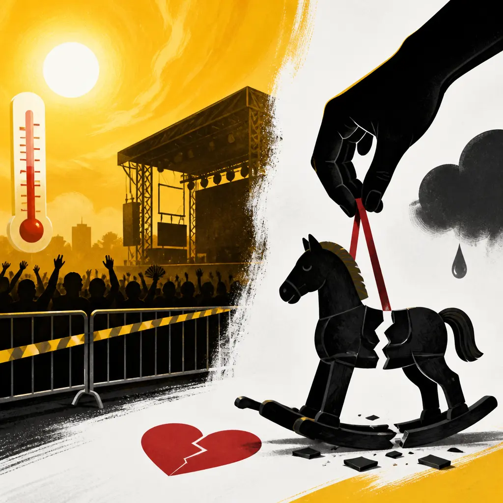 Illustration editoriale pour Antoine de Caunes « la mort dans l’âme » : la canicule lui enlève l’un de ses « bébés »