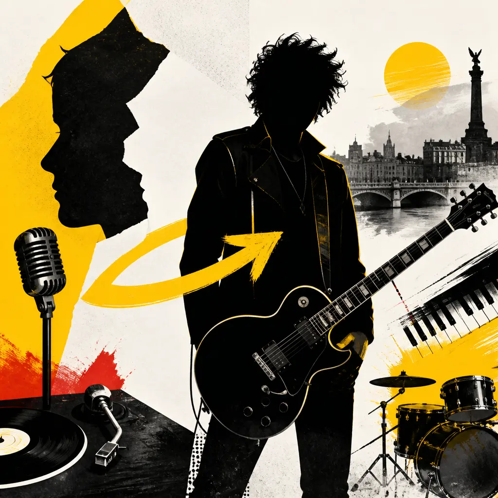 Illustration editoriale pour Yarol Poupaud a changé de nom pour faire plus rock