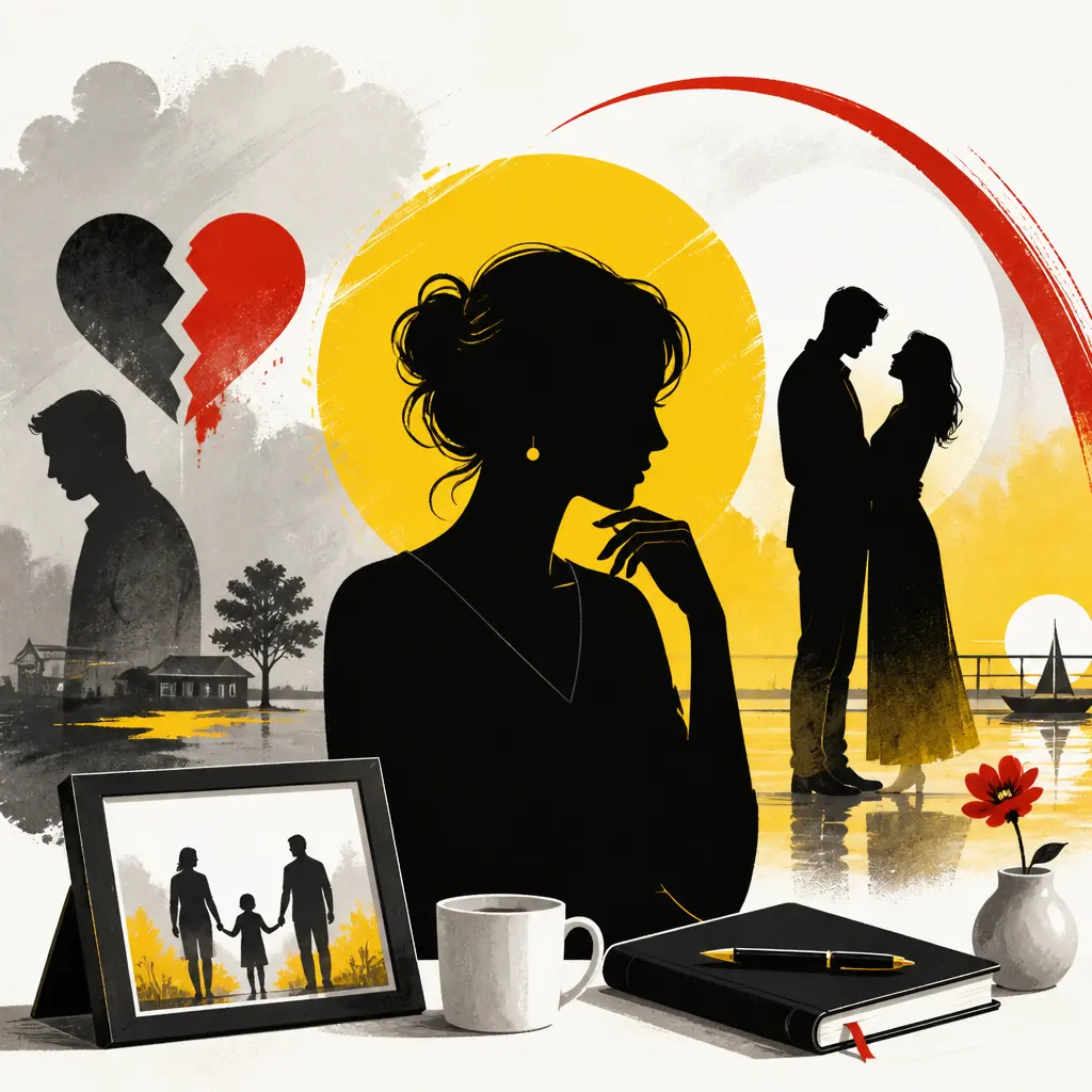 Illustration editoriale pour Sophie Davant en couple avec William Leymergie, déçue de sa séparation d’avec Pierre Sled
