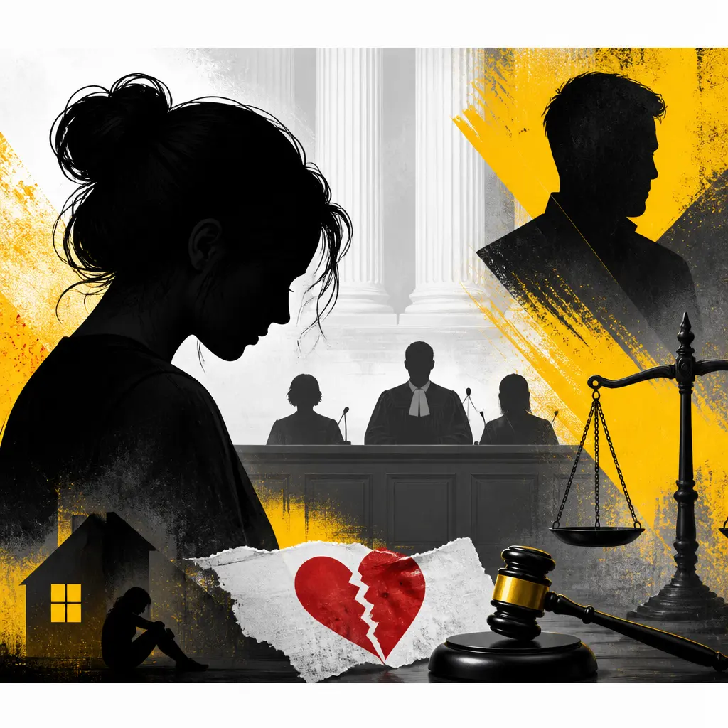 Illustration editoriale pour Procès de Stéphane Plaza : le témoignage glaçant de son ex-compagne Amandine