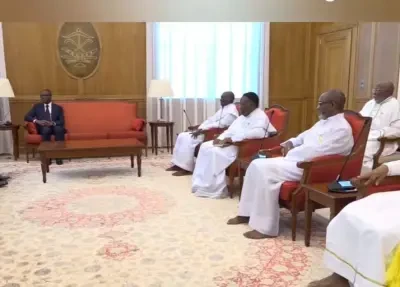 Palais de la Marina: le président Romuald Wadagni échange avec les délégations de l’ECC et de l’EPMB pour consolider la paix sociale