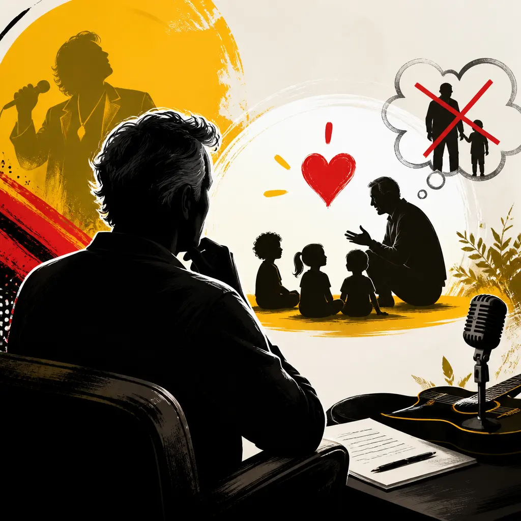 Illustration editoriale pour David Hallyday, grand-père à 59 ans : « Dieu merci », il n’aurait pas supporté d’être appelé « papi »