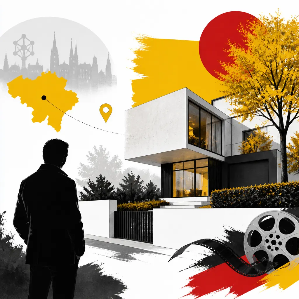Illustration editoriale pour Dany Boon a une maison à Uccle signée par l’architecte belge Marc Corbiau