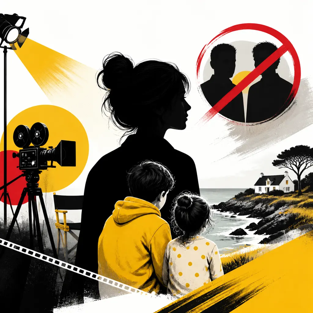 Illustration editoriale pour Mélanie Laurent élève seule ses deux enfants et garde secrète l&rsquo;identité de leurs pères