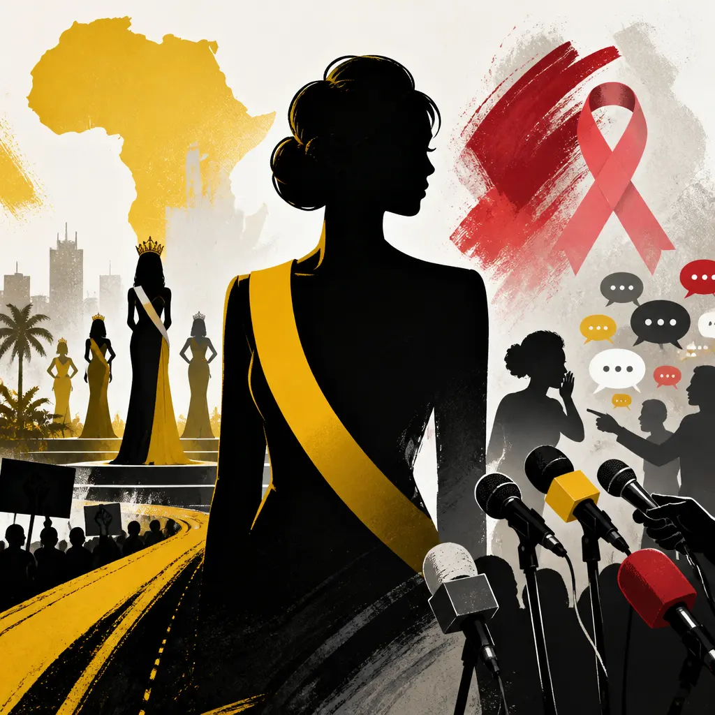 Illustration editoriale pour Sylvie Tellier, une Miss engagée, avait boycotté Miss Monde 2002 au Nigeria