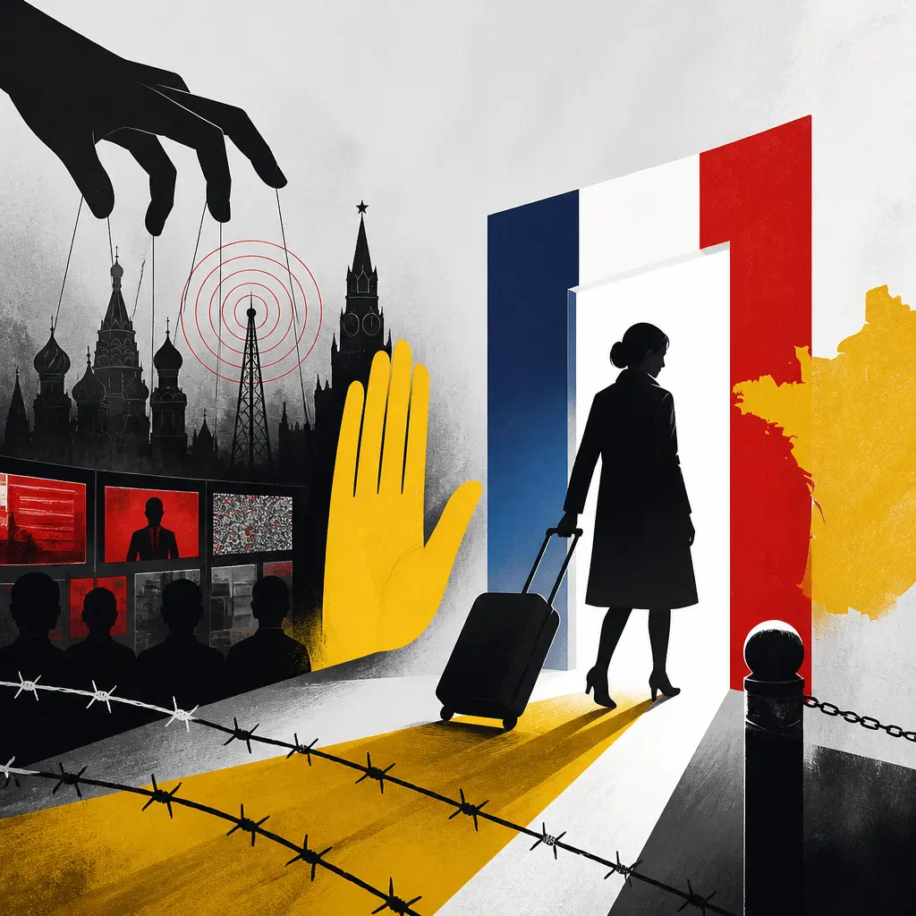 Illustration editoriale pour La France ordonne l’expulsion de Xenia Fedorova, propagandiste russe et ex-journaliste de CNews