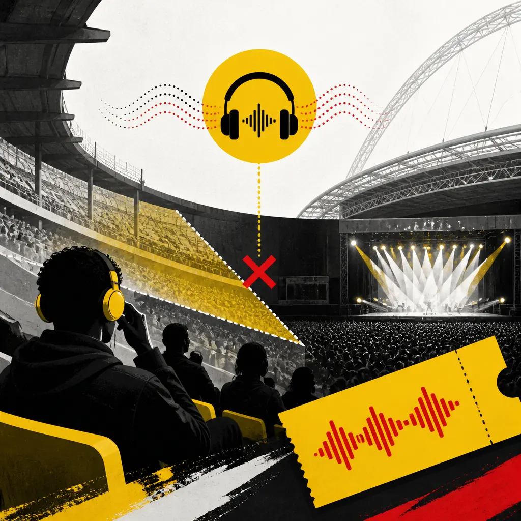 Illustration editoriale pour Bruno Mars vend des places de concert « Audio Only »
