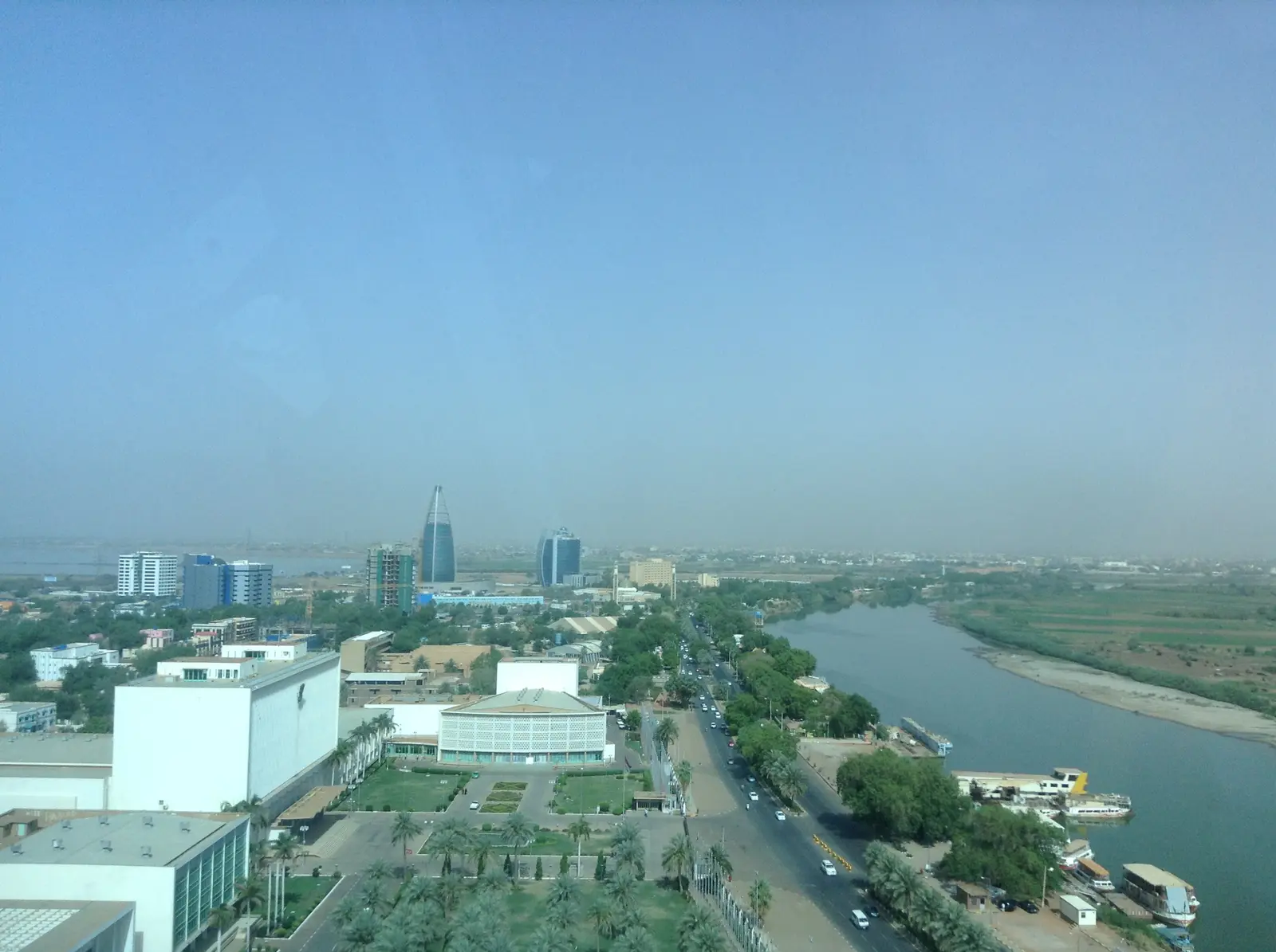Vue aérienne de Khartoum et du Nil au Soudan